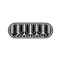Abstract Forest in an Oval, Black and White. vector