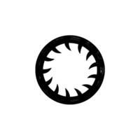 Geometric Circle Sharp Black Gray on White. vector