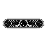 Celestial Border with Constellations and Swirls - Elegant Monochrome Illustration. vector