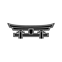 Minimalist Japanese Torii Gate Silhouette - Clean Line Art. vector