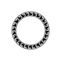 Abstract Black and White Circle with Repeating Waves, Minimalist. vector