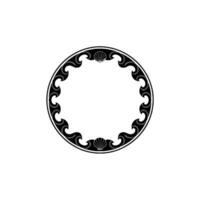 Elegant Black White Shell Frame Element. vector