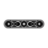 Celestial Ornament Black White Star Pattern Element. vector