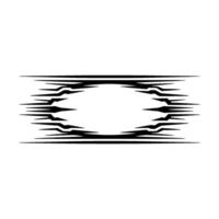 Geometric Oval Bold Black Lines on White, Abstract. vector