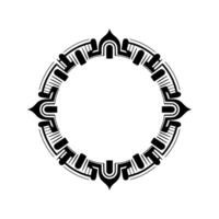 Circular Decorative Border - Minimalist Black on White. vector