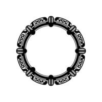 Elegant Circular Frame Ornament with Geometric Elements. vector