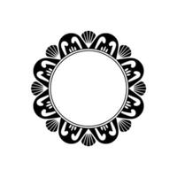 Elegant Circular Black and White Decorative Frame Element. vector