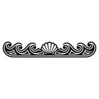 Ocean Wave Scallop Shell Border, Decorative Element. vector