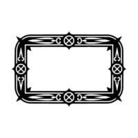 Ornate Black Frame , , Decorative Border on White Background. vector