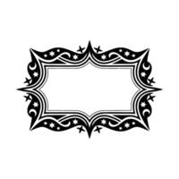 Elegant Celestial Frame Decorative Black White. vector