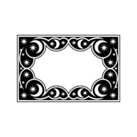 Celestial Frame , Black and White Illustration for Invitations or Decor. vector