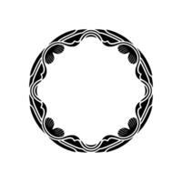 Elegant Art Deco Circle Frame on White, Monochromatic Element. vector