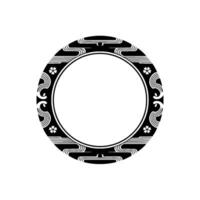 Elegant Japanese Round Frame Minimalist , Decorative Elements, White Background. vector