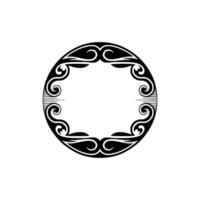 Elegant Black White Circular Decorative Frame, Vintage. vector