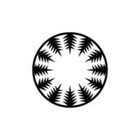 Minimalist Forest Circle Emblem on White Background. vector