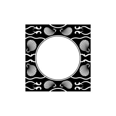 Elegant Black and White Seashell Frame - Minimalist Ocean.