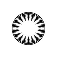 Minimalist Forest Circle Black White, Abstract Symbol. vector