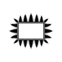 Minimalist Pine Tree Border Frame Illustration, Blank Rectangle. vector