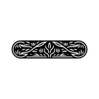 Art Nouveau Floral Border in Oval Frame on White Background. vector