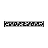 Decorative Black White Shell Border Coastal Element. vector