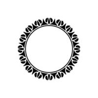 Elegant Circular Decorative Frame, Minimalist , Black on White. vector