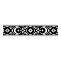 Celestial Pattern Border Black and White Ornamental. vector