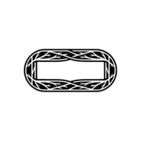 Black White Ornamental Frame Element, Minimalist, Abstract. vector