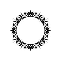 Elegant Celestial Frame Stars, Moons, and Decorative Border. vector