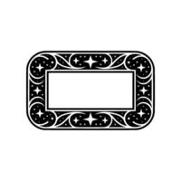 Celestial Frame Decorative Starry Border on White, Minimalist. vector