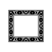 Celestial Frame Black and White, Vintage Style, Decorative Border. vector