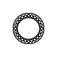 Minimalist Celtic Knot Circle , Black on White Background. vector