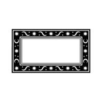 Celestial Rectangular Frame Stars, Moons, Decorative Border. vector