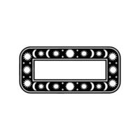 Celestial Label Stars, Moons, and Blank Space for Text. vector