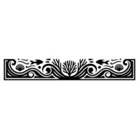 Marine Ornament in Black Elegant Ocean Elements Border. vector