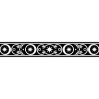 Decorative Black White Border with Stars, Ornament, Abstract. vector