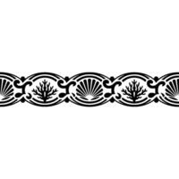 Elegant Black and White Sea-Themed Border. vector