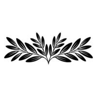 Minimalist Black Botanical Illustration on White Background. vector