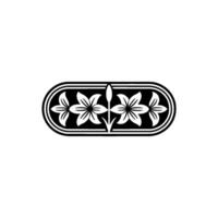 Minimalist Floral Border Lily Flowers in a Classic, Decorative Style. vector