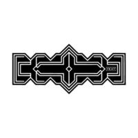 Geometric Black and White Element with Text Box. vector