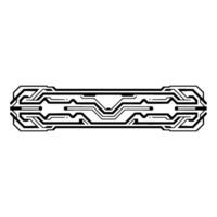 Tech Circuitry Minimalist Black White Pattern. vector