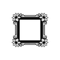 Elegant Floral Frame Silhouette Minimalist for Invitations Decor. vector