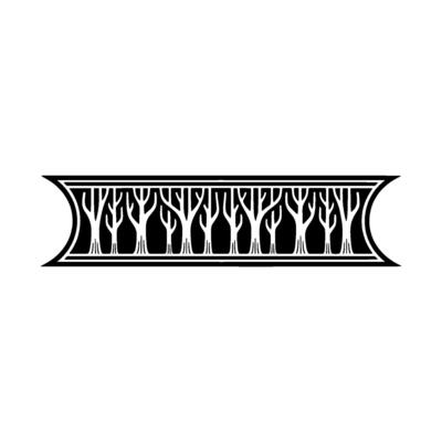 Elegant Forest Border Black White Art Deco Element.