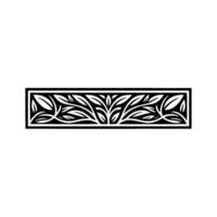 Elegant Black and White Floral Border , Art Deco Inspired. vector