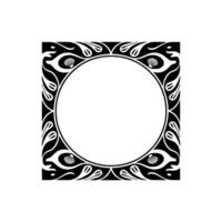Elegant Art Nouveau Black Frame with Shell Accents. vector