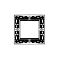 Art Deco Square Frame, Black and White Illustration. vector