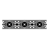 Ornate Black and White Border with Star Elements. vector