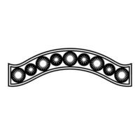 Decorative Black Archway with Starburst , Elegant Ornament. vector