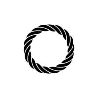 Minimalist Rope Circle , Black on Gray Background. vector