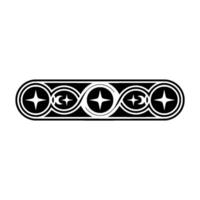 Geometric Star Crescent Border on White, Minimalist Illustration. vector