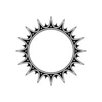 Sunburst Circle Frame, Modern Minimalist. vector